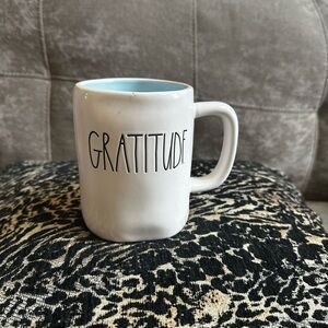 Rae Dunn White and Blue Gratitude Mug